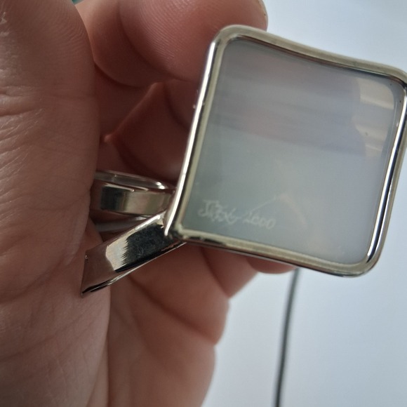 VTG Signed Stained Glass Angel Christmas Figurine 2000 Iridescent Halo Cross Art - Picture 11 of 13